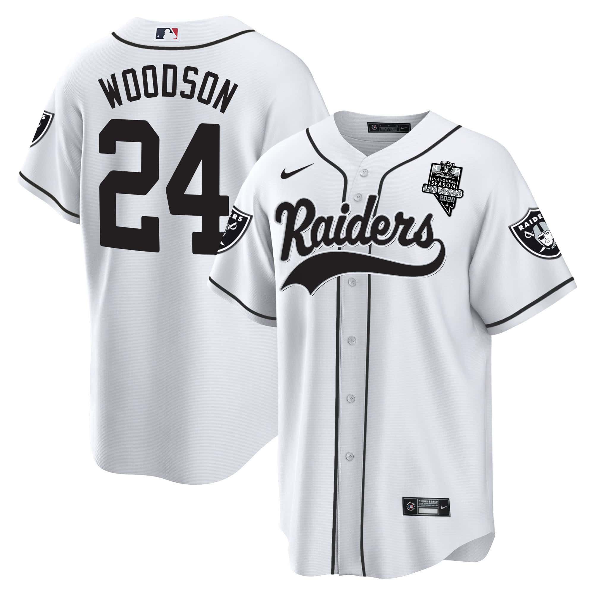 Men Oakland Raiders #24 Woodson White 2024 Nike Vapor Baseball NFL Jersey